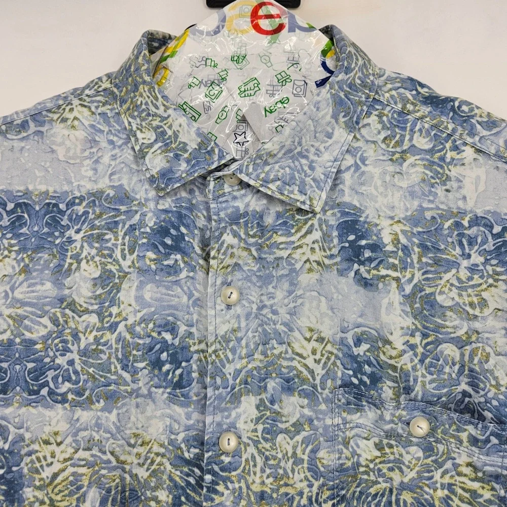 Tommy Bahama Shirt Mens XL‎ Tortola Hawaiian Button Up Geometric Short Sleeve